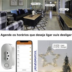 Tomada Inteligente Wifi Novadigital Smart Home Automação Residencial Celular Wk-BR